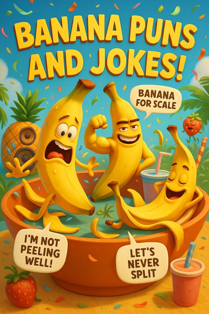 banana-puns-and-jokes-v banana puns and jokes — from funny banana one liners and dad jokes to cute, split-worthy, and a-peel-ing wordplay.